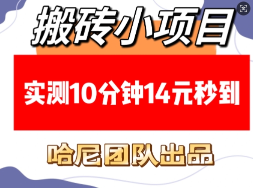 搬砖小项目，实测10分钟14元秒到，每天稳定几张(赠送必看稳定) - 创享网-创享网