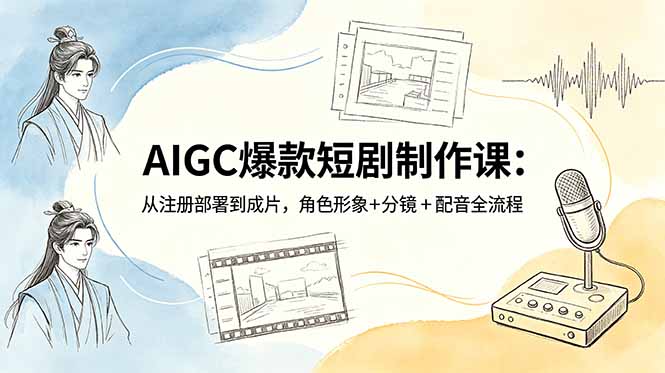 AIGC爆款短剧制作课：从注册部署到成片，角色形象+分镜+配音全流程-创享网