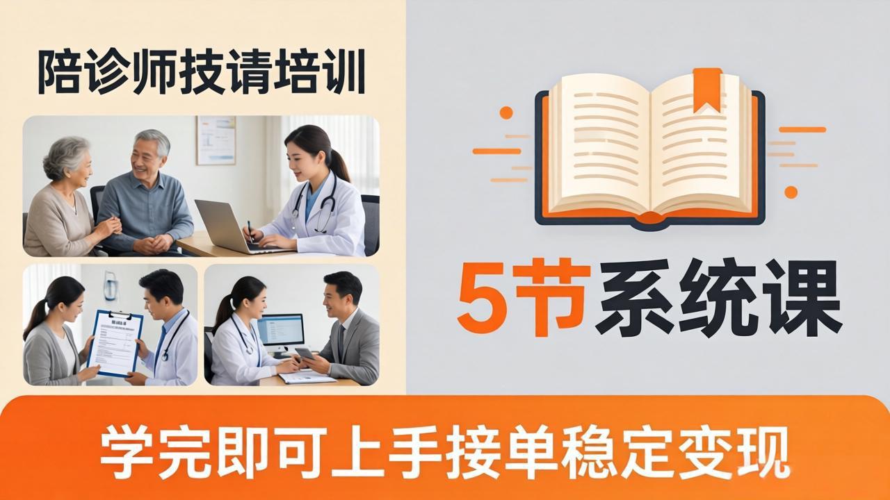 想做陪诊师不知从何下手？5节系统课教你掌握核心技能，学完即可上手接单稳定变现-创享网