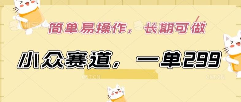 小众赛道，一单299.简单易操作，长期可做【揭秘】 - 创享网-创享网