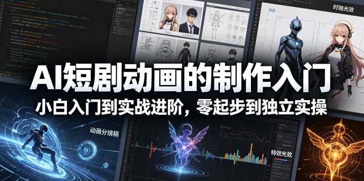 AI短剧动画的制作入门，小白入门到实战进阶，零起步到独立实操-创享网