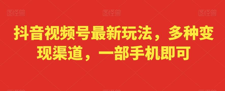 抖音视频号最新玩法，多种变现渠道，一部手机即可 - 创享网-创享网