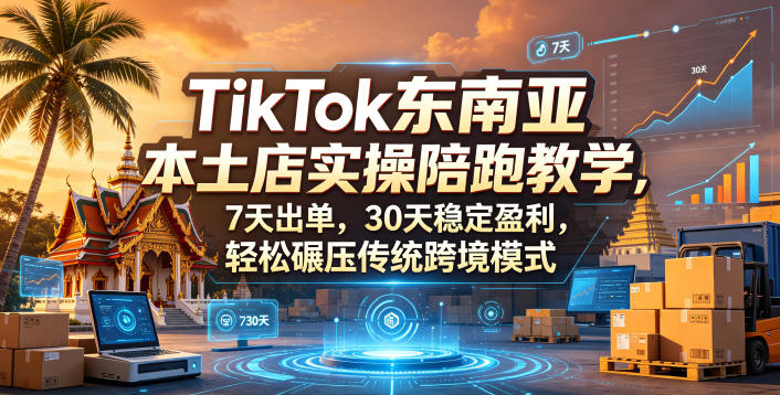 TikTok东南亚本土店实操陪跑教学，7天出单，30天稳定盈利，轻松碾压传统跨境模式 - 创享网-创享网