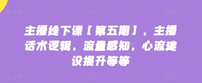 主播线下课【第五期】，主播话术逻辑，流量感知，心流建设提升等等 - 创享网-创享网