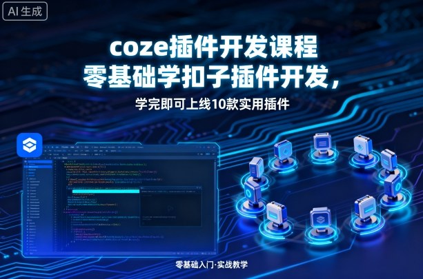 coze插件开发课程，零基础学扣子插件开发，学完即可上线10款实用插件 - 创享网-创享网