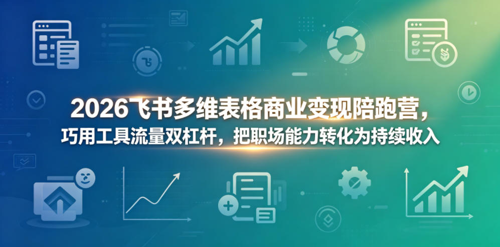 2026飞书多维表格商业变现陪跑营，巧用工具流量双杠杆，把职场能力转化为持续收入 - 创享网-创享网
