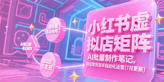 小红书虚拟店矩阵，AI批量制作笔记，自动发货加半自动化运营(7月更新 - 创享网-创享网