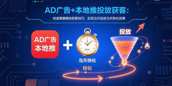 AD广告+本地推投放获客：快速掌握精准获客技巧，实现当天投放当天转化效果 - 创享网-创享网