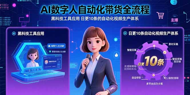 AI数字人自动化带货全流程：黑科技工具应用 日更10条的自动化视频生产体系 - 创享网-创享网