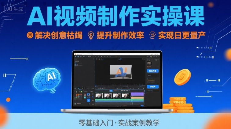 Ai视频制作实操课，解决创意枯竭、效率低下痛点，实现日更量产可持续变现 - 创享网-创享网