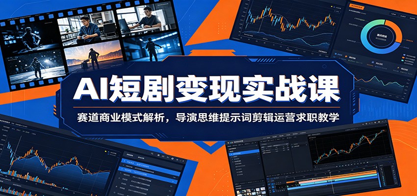 AI短剧变现实战课：赛道商业模式解析，导演思维提示词剪辑运营求职教学 - 创享网-创享网