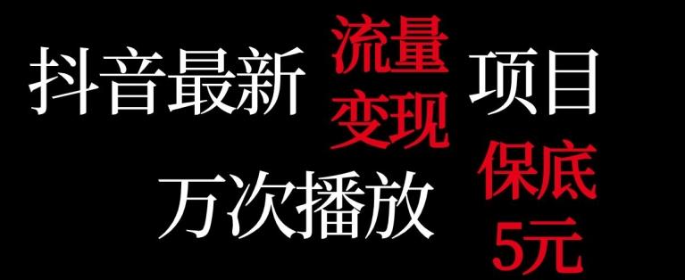 抖音流量变现，万次播放保底5元，额外收入 - 创享网-创享网