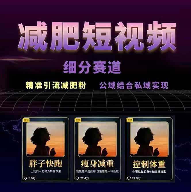 图片[2]-减肥短视频运营实战课：含素材制作、剪映教学，讲精准引流、变现设计与内容模板技巧 - 创享网-创享网