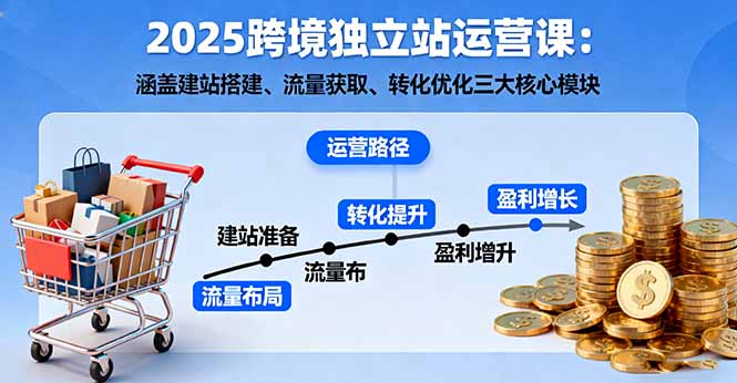2025跨境独立站运营课：涵盖建站搭建、流量获取、转化优化三大核心模块-创享网