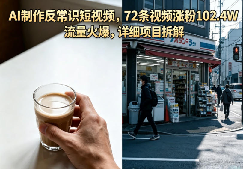 AI制作反常识短视频，72条视频涨粉102.4W，流量火爆，详细项目拆解 - 创享网-创享网