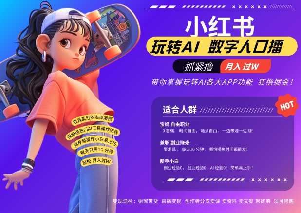 小红书数字人暴力起号，AI改写文案，再也不用费劲录口播，流量火爆月入破W轻松拿捏 - 创享网-创享网