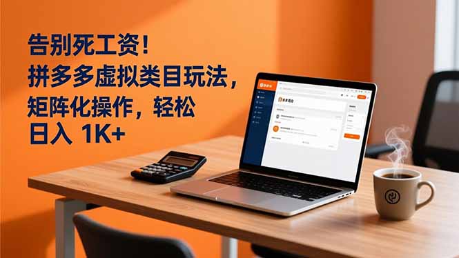 告别死工资！拼多多虚拟类目玩法，矩阵化操作，轻松日入 1K+-创享网