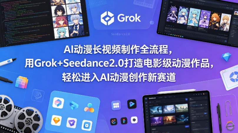 AI动漫长视频制作全流程，用Grok+Seedance2.0打造电影级动漫作品，轻松进入AI动漫创作新赛道-创享网