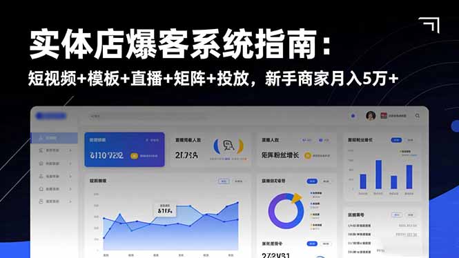 实体店爆客系统指南：短视频+模板+直播+矩阵+投放，新手商家月入5万+-创享网