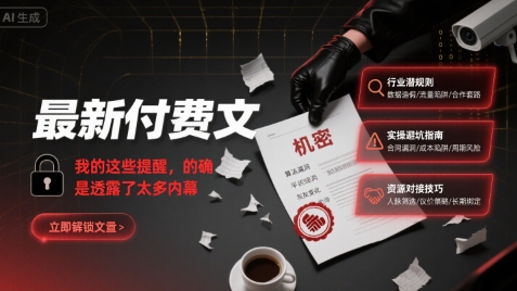 最新付费文：我的这些提醒，的确是透露了太多内幕 - 创享网-创享网