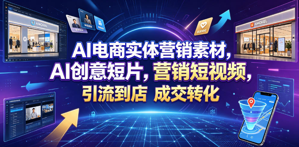 AI电商实体营销素材，AI创意短片，高效打造营销短视频，轻松引流到店，稳定提升门店客流与成交转化-创享网