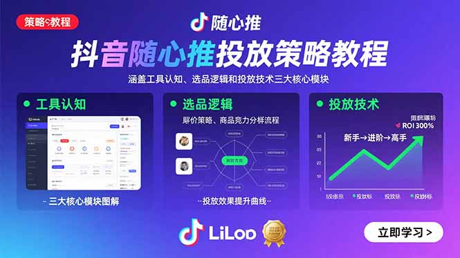 抖音随心推投放策略教程：涵盖工具认知、选品逻辑和投放技术三大核心模块 - 创享网-创享网