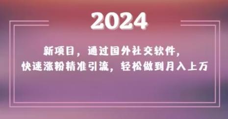 2024新项目，通过国外社交软件，快速涨粉精准引流，轻松做到月入上万【揭秘】 - 创享网-创享网