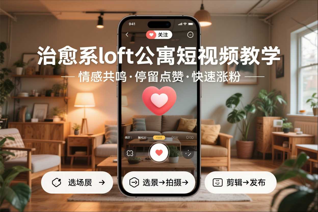 治愈系loft公寓短视频制作教学，情感共鸣引停留点赞关注，快速起号涨粉 - 创享网-创享网