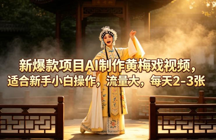 新爆款项目AI制作黄梅戏视频，适合新手小白操作，流量大，每天2-3张 - 创享网-创享网