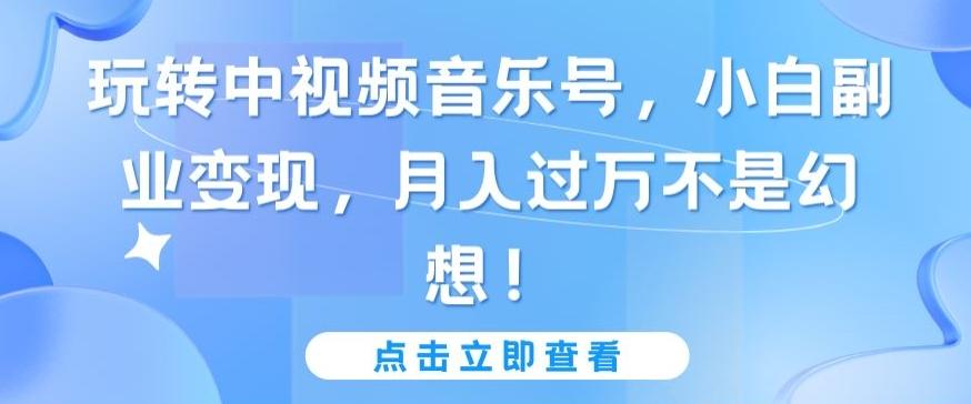 玩转中视频音乐号，小白副业变现，月入过万不是幻想【揭秘】 - 创享网-创享网