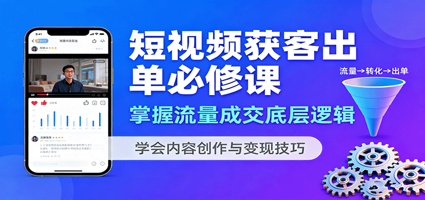 短视频获客出单必修课:掌握流量成交底层逻辑,学会内容创作与变现技巧-创享网