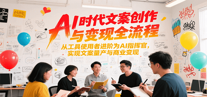 AI时代文案创作与变现全流程，从工具使用者进阶为AI指挥官，实现文案量产与商业变现 - 创享网-创享网