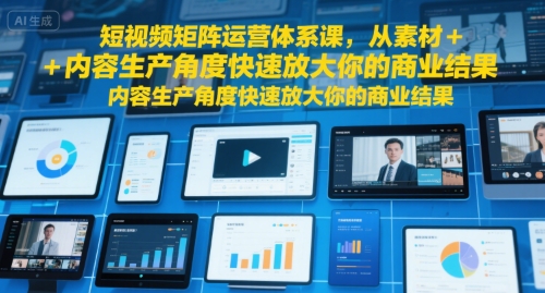 短视频矩阵运营体系课，从素材+内容生产角度快速放大你的商业结果 - 创享网-创享网