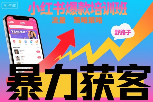 小红书爆款培训班，小红书获客野路子流量打法，暴力持续获客 - 创享网-创享网