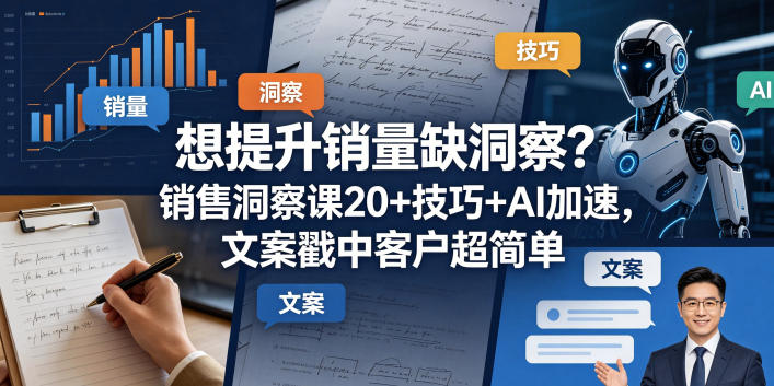 想提升销量缺洞察？销售洞察课20+技巧+AI加速，文案戳中客户超简单【原创双语字幕】-创享网