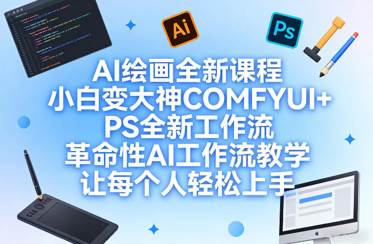 AI绘画全新课程，小白变大神COMFYUI+PS全新工作流，革命性AI工作流教学，让每个人轻松上手-创享网