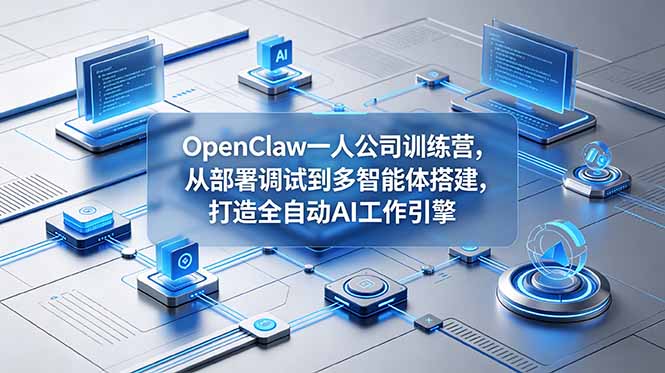 OpenClaw 一人公司训练营，从部署调试到多智能体搭建，打造全自动 AI 工作引擎-创享网