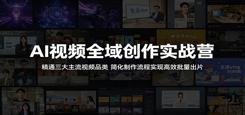 AI视频全域创作实战营：精通三大主流视频品类，简化制作流程实现高效批量出片 - 创享网-创享网