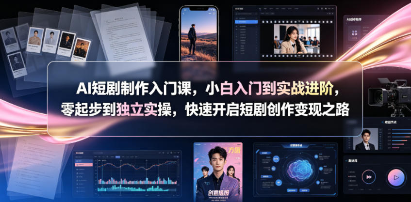AI短剧制作入门课，小白入门到实战进阶，零起步到独立实操，快速开启短剧创作变现之路 - 创享网-创享网