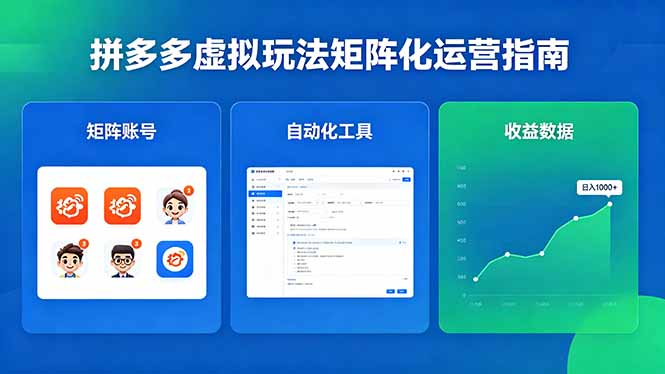 闭眼可复制的拼多多虚拟玩法，矩阵化运营，长期稳定日入 1000+ - 创享网-创享网