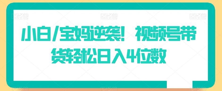 小白/宝妈逆袭！视频号带货轻松日入4位数【揭秘】 - 创享网-创享网