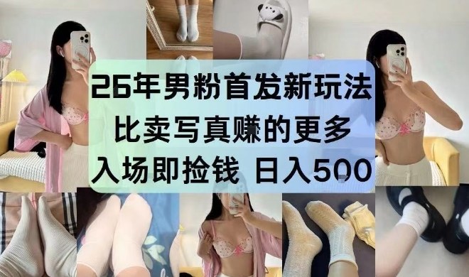 26年男粉首发最新3.0玩法，独此一家，比卖写真賺的更多，入场即捡钱，日入5张【揭秘】-创享网
