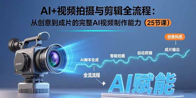 AI+视频拍摄与剪辑全流程：从创意到成片的完整AI视频制作能力(25节课 - 创享网-创享网