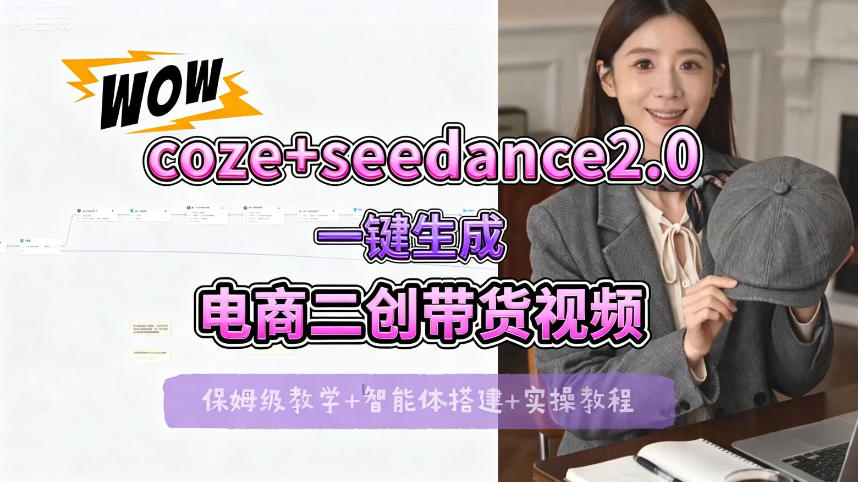 【Coze工作流搭建实操教程】seedance2.0+coze一键生成电商二创带货视频，全流程保姆级教学 - 创享网-创享网