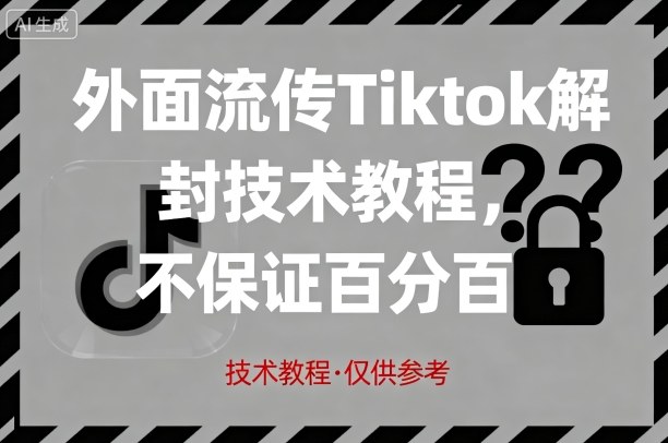 外面流传Tiktok解封技术教程，不保证百分百，具体自测 - 创享网-创享网