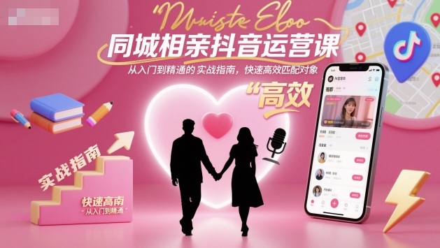 同城相亲抖音运营课，从入门到精通的实战指南，快速高效匹配对象-创享网
