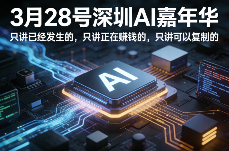3月28号深圳AI嘉年华，只讲已经发生的，只讲正在賺钱的，只讲可以复制的-创享网