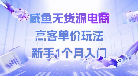 咸鱼无货源电商，高客单价玩法，新手1个月入门 - 创享网-创享网