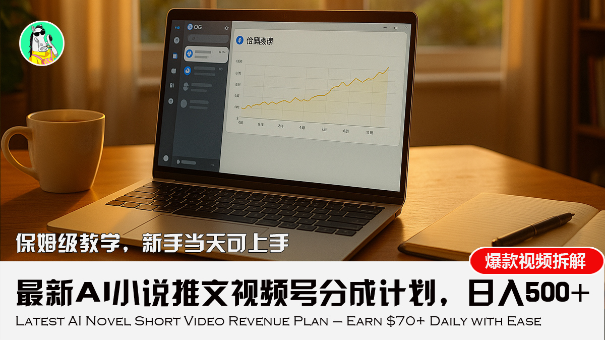 最新AI小说推文视频号分成计划，新手小白也能当天日入500+教程 - 创享网-创享网