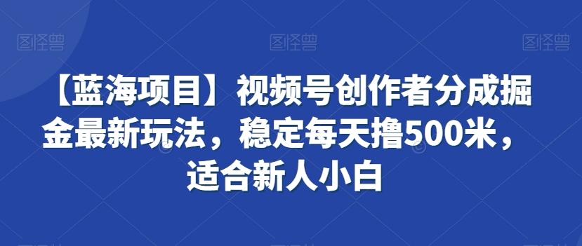 【蓝海项目】视频号创作者分成掘金最新玩法，稳定每天撸500米，适合新人小白【揭秘】 - 创享网-创享网